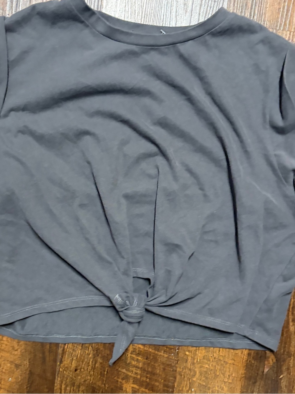 NWOT Knot-Front Sleeveless Top - Charcoal Gray Sueded Athletic Style Medium